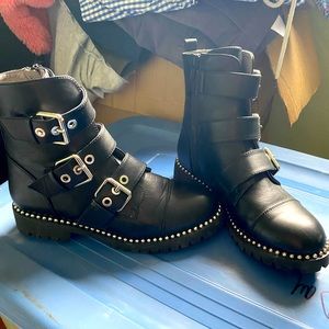 Black studded boots
